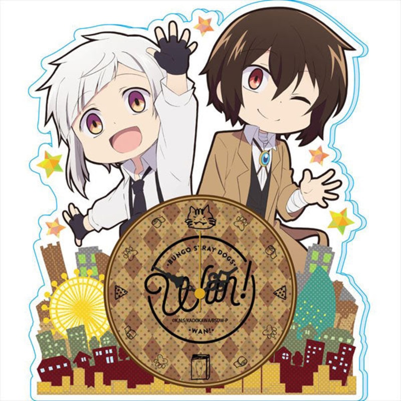 Bungo Stray Dogs Wan! Acrylic Table Clock [Atsushi Nakajima & Osamu Dazai]